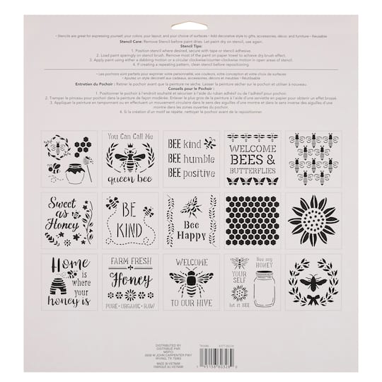 Bees & Honey Stencils by Craft Smart®, 12" x 12"